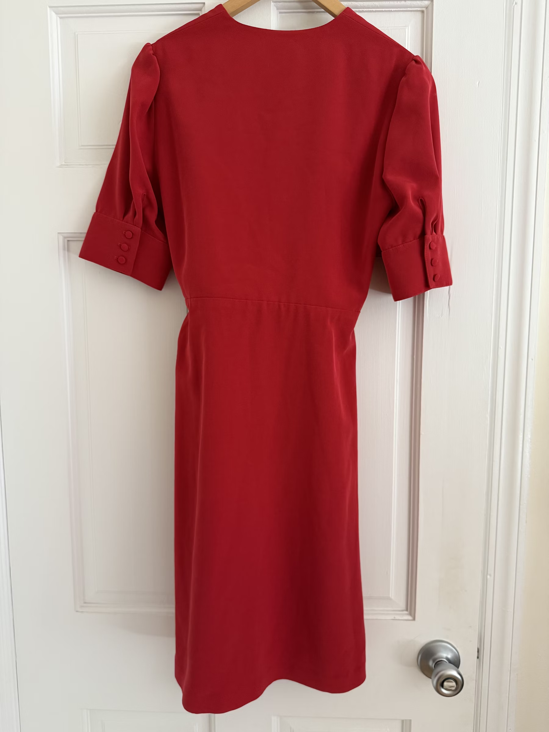Patricia Washed Satin Wrap Red Dress