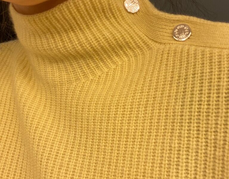 Maje cashmere pullover with gold fasteners review