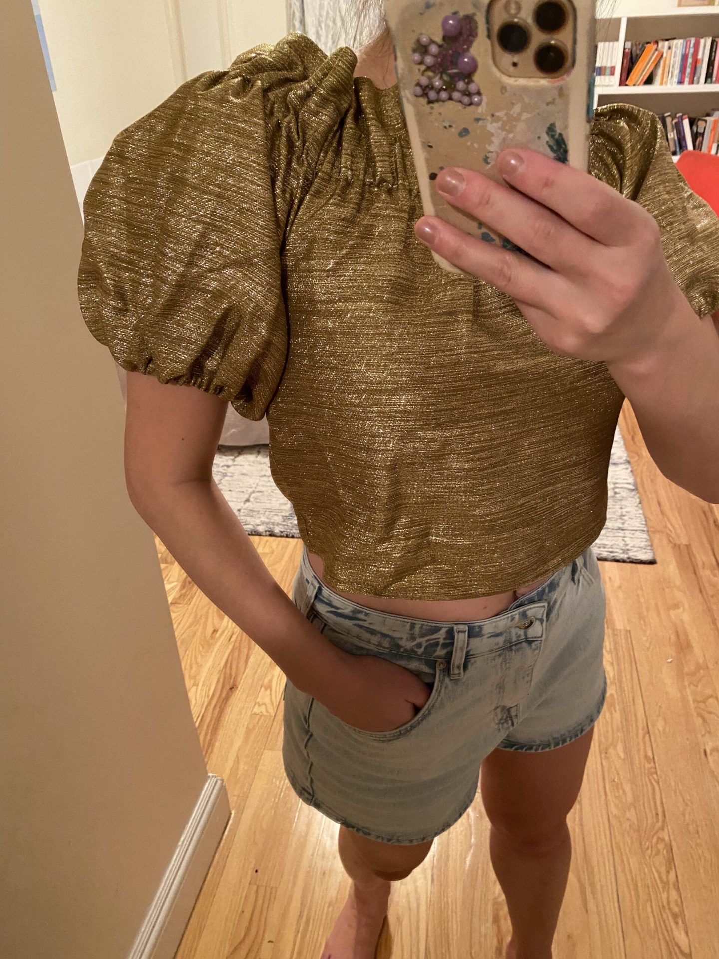 Sezane Macie Blouse in Gold Review