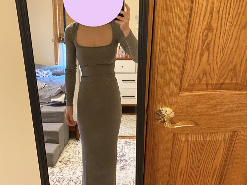 skims soft lounge long sleeve dress review