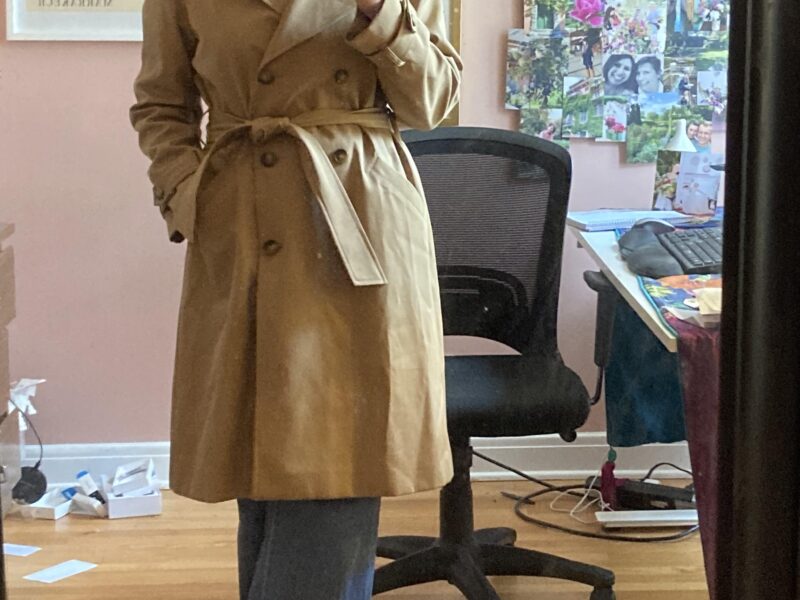 Sezane Scott Trench Coat in Camel