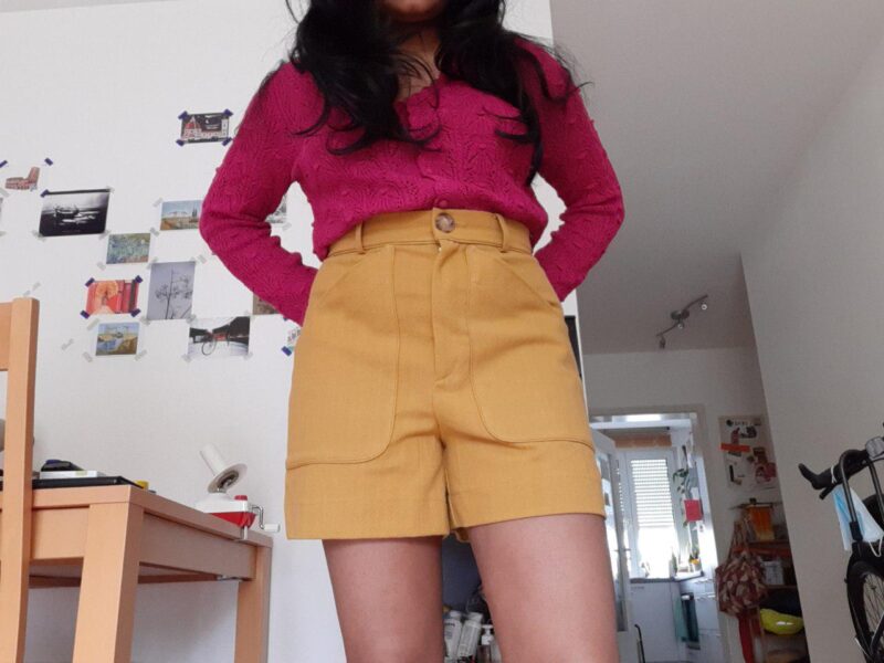 Sezane Alberello Shorts in Ochre