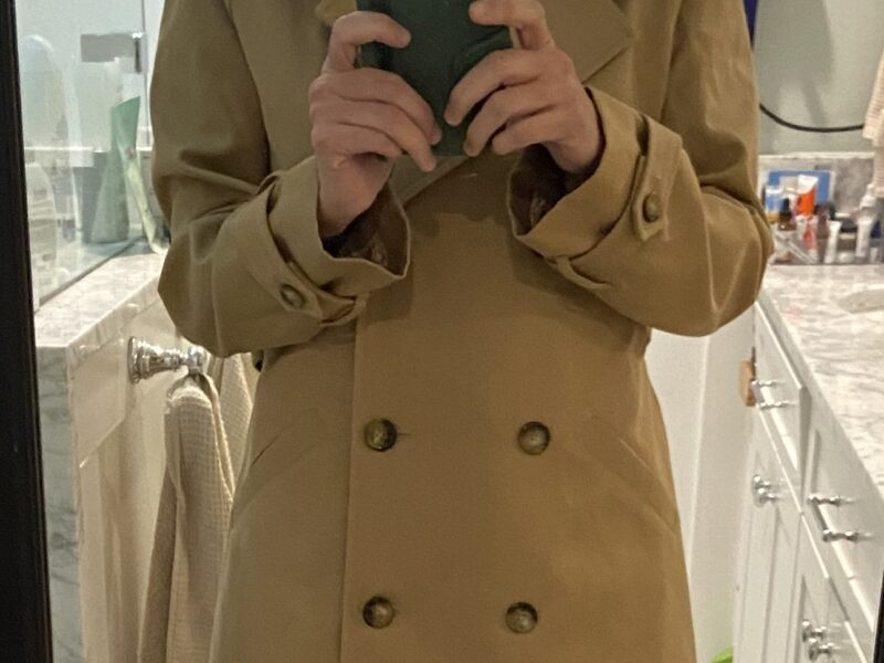 Sezane Scott Trench Coat in Camel