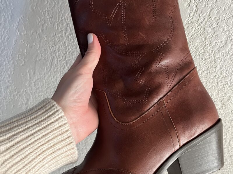 Sezane Phoebe Mid Boots in Chocolate review