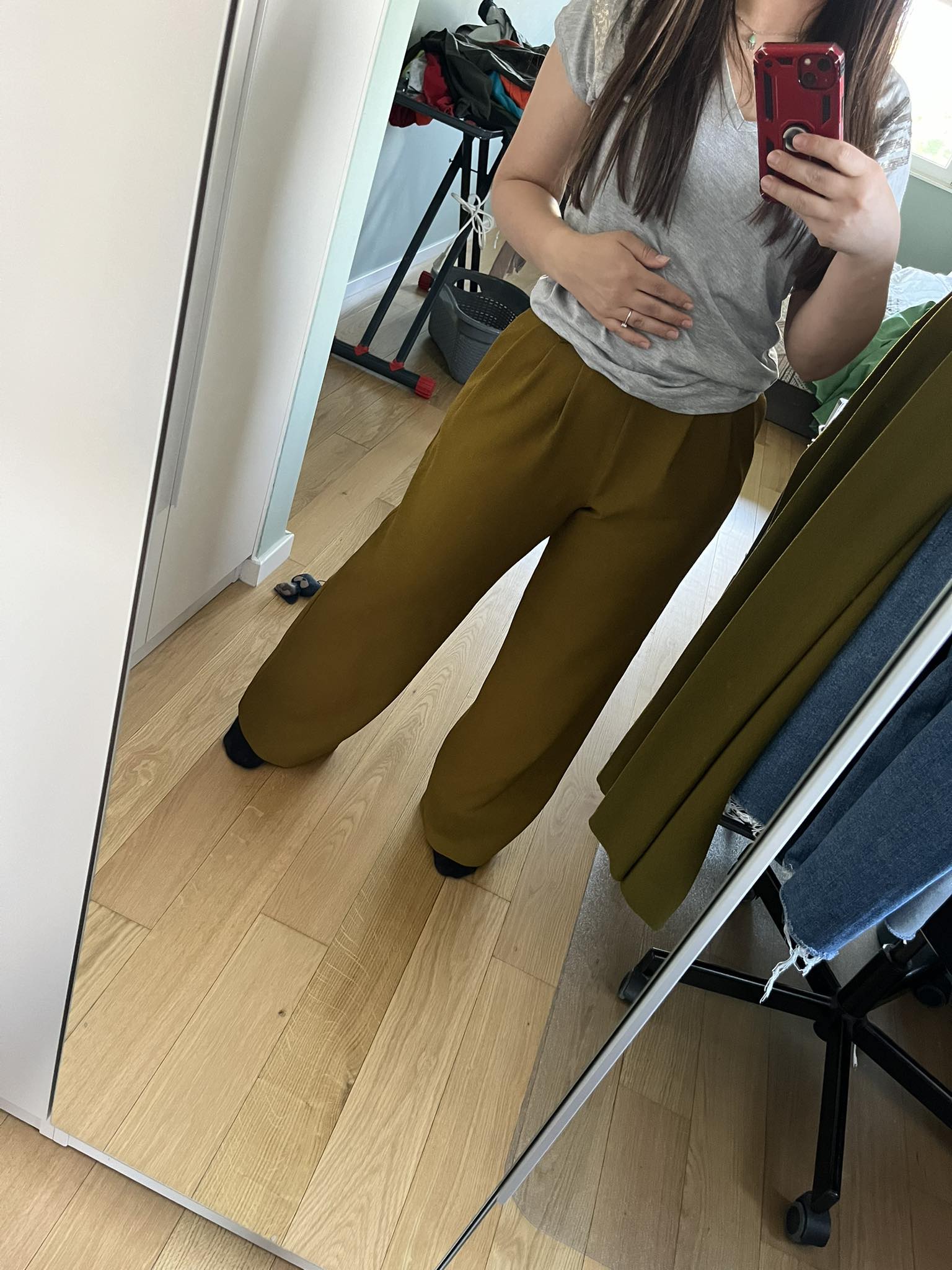 LouLou Pants in Olive Green - Unvarnished Clothing