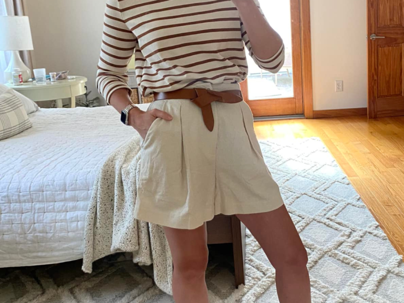 Sezane Colette Mariniere in Ecru/Camel review